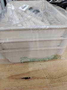 lot 2404 image: Small plastic wheelie car shelf for school supplies classroom shelf