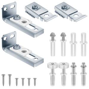 lot 2423 image: Bifold Closet Door Hardware Kit with TopBottom Bracket, Guide Wheel & Pivot Folding Door Hardware Replacement, Bifold Door for 78 to 1 Bifold Door Track(2 Pack)