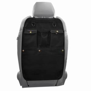 lot 2434 image: BEATUNEE Black Car Seat Back Organizer with Multiple Pockets and Hooks