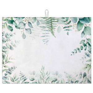 lot 2437 image: Sage Eucalyptus Dish Drying Mat for Kitchen Counter Spring Summer Drying Pad Absorbent Reversible Dish Drainer Rack Mats Draining Pad 18x24Inch