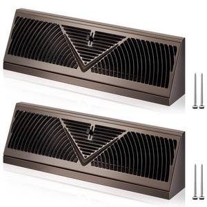 lot 3599 image: Yaocom 2 Pack 15 Inch Baseboard Register Vent, Baseboard Diffuser for Home Floor Wall Floor Vent Covers, Cold Rolled Steel, Smooth Air Adjust Lever Easy Install, Rust Prevention, Oil Rubbed Bronze