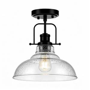 lot 3609 image: WILON Rustic Farmhouse Ceiling Light, Kitchen Lighting Fixtures Ceiling Lamp, Seeded Glass Ceiling Light, Semi Flush Mount Ceiling Lights for Sink Foyer Entryway Bathroom Laundry Room Hall Hallway