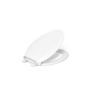 lot 3611 image: KOHLER 4636-RL-0 Cachet ReadyLatch Elongated Slow Close Toilet Seat, Soft Close Toilet Seat Quiet Lid, Contoured Grip-Tight Bumpers Installation Hardware, Apartment Essentials, White