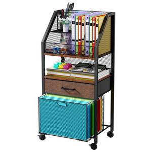 lot 3617 image: Homsorout Rolling File Cart with Wheels - Utility Storage Cart with Drawers for Office, Home, Classroom Organization, Rolling Cart for Books, Files, and Supplies