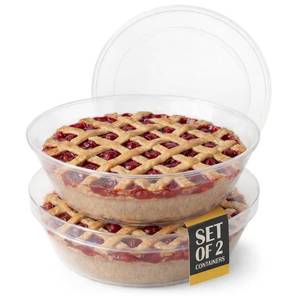 lot 3620 image: Mission Gallery 2 Pack Pie Carrier with Airtight Lid - BPA Free Pie Storage Container with Cover - Transport Keeper for Most Bakery - Plastic Pie Dish Holder