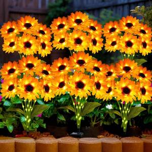lot 3628 image: Solar Garden Lights Outdoor, 6 Pack Sunflower Lights with 36 Sunflower, Waterproof 60 Led Garden Fall Decor, Gifts for Mom Grandma, Decorative Solar Flowers for Pathway Patio Yard Flowerbed Decoration