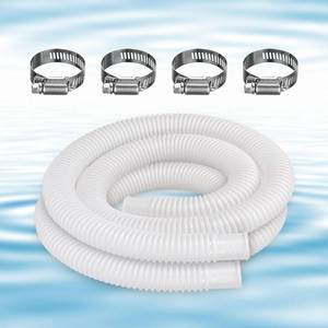 lot 4294 image: 1-14-Inch Replacement Pool Hoses for Intex Coleman Bestways Above Ground Pools,1.25 Diameter Pool Hose Compatible with Intex Pump Models #607#637 (White- 2 Pack)