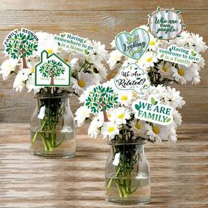 lot 4317 image: Weekgrat 36 Pcs Family Reunion Party Decoration Family Reunion Centerpiece Sticks Table Toppers Photo Props Vase Table Cake Toppers for Housewarming Adoption, Classmate Gathering Party Decorations