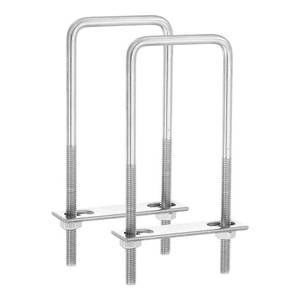 lot 4318 image: uxcell 2Sets 304 Stainless Steel Square U-Bolts, 2.44 (62mm) Inner Width 6.3 (160mm) Length M8 with Nuts, Frame Plate, Gasket for Automobiles Trailer, Ski Boat, Fishing Boat, Pipelines