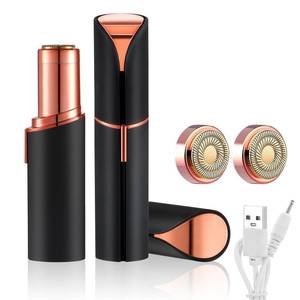 lot 4326 image: Flawless Facial Hair Remover for Women, Device, Remover Women Face, Finishing Touch Upper Lips, Chin & Cheeks, USB Rechargeable with LED LightIncluded Two Replacement Heads (Black)