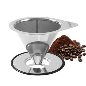 lot 4354 image: Mongdio Pour Over Coffee Dripper, Stainless Steel Coffee Dripper, Reusable Metal Coffee Filter, Double Mesh Design of Pour Over Coffee Maker with Removable Base, 1-2 Cups