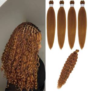 lot 4415 image: Copper Braiding Hair Pre stretched for Bob Boho Braids 16inch Curly Braiding Hair Synthetic Non Toxic Hair Extensions