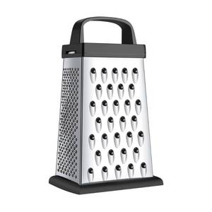 lot 4422 image: Cheese Grater, Mini Size 4-Sided Stainless Steel Grater, Food Shredder for Cheese, Parmesan, Vegetable, Dishwasher Safe, Black