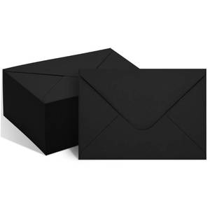 lot 4428 image: 50 Packs of A7 Envelopes for Invitation, Black 5x7 Envelopes with V Flap, Great for Graduation, Invitation, Baby Shower, Wedding and RSVP Cards (Black)