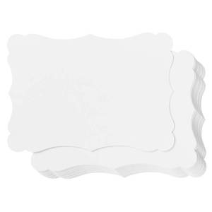 lot 4452 image: 50 Pack Blank Kraft Cards Cardstock Thick Paper Brown Greeting Cards for DIY Gift Card Menus, Baby Shower and Wedding Invitations (White, 5x7IN)
