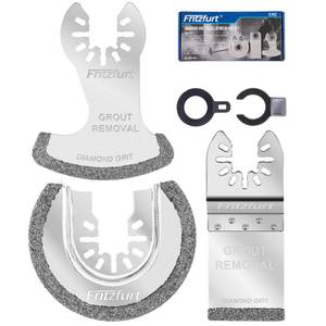 lot 4469 image: 3 Pcs Diamond Oscillating Tool Blades, Grout Removal Blade for Oscillating Tool, Removal and Soft Tile Cut, Semi Circle Finger Segment Swing Grit Grout Oscillating Saw Blades