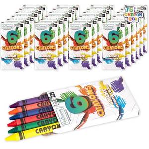 lot 5678 image: ArtCreativity Crayons Bulk Set - 75 Packs, 450 Total - Kids Crayons in 6 Colors - Classroom & Party Favors
