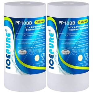 lot 5680 image: ICEPURE Whole House Sediment Water Filter 5 Micron 10 x 4.5 Compatible with Culligan RFC-BBSA, W15-PR, HD-950, WFHD13001B, GXWH35F, GXWH30C, 3M Aqua-Pure AP817, Whirlpool WHKF-GD25BB, PP10BB 2PACK