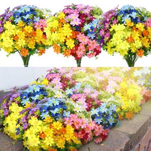 lot 5682 image: Yinder 21 Bundles Artificial Flowers Outdoor UV Resistant Artificial Plants Wildflowers Bulk Plastic Daisies Flower for Spring Hanging Planter Porch Home Garden Decor Wedding(Multicolor)
