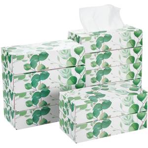 lot 5718 image: Thenshop 12 Packs Facial Tissues Boxes Bulk Soft Facial Tissues 2 Ply Box Green Eucalyptus Leaves Facial Tissues Boxes Smooth Flat Box of Tissues 120 Tissues Per Box, 1440 Total for Home Office Store