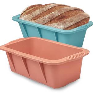 lot 6357 image: Koolstuffs Silicone Bread Loaf Pan, 2 PCS Rectangular Non-Stick Baking Mold Pans for Oven, Bread, Cake, Easy Release