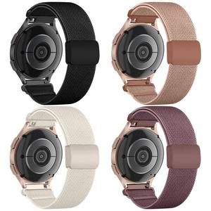 lot 6372 image: Chinber 4 Pack Stretchy Band Compatible with Samsung Galaxy Watch 7 6 5 4 FE Band 40mm 44mm5 Pro 45mmActive 2Watch3 41mmGalaxy Watch 6 4 Classic, 20mm Magnetic Elastic Nylon Sport Women Men Bands