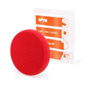 lot 6380 image: Red T10 Ultra-Fine Finishing Foam Polishing Pads, SPTA 1Pcs 5.5 Inch Face for 5 Inch 125mm Backing Plate Compound Buffing Sponge Pads for Car Buffer Polisher Compounding, Polishing and Waxing-FPTSS5R