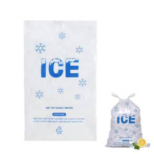 lot 6406 image: Belinlen 200 PACK 3 lb. Plastic Drawstring Ice Bags 9 x 15.5 Inch Heavy-Duty Plastic Ice Bags with Plastic Draw String (2mil Thickness)