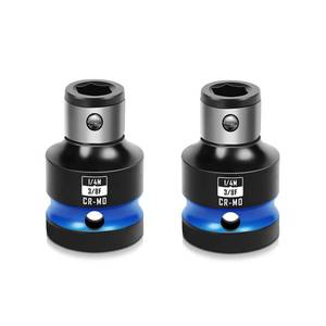 lot 6443 image: BLACKROBOT 2PCS Impact Bit Holders 38 Inch Square Drive to 14 Inch Hex Socket Adapter for Impact Wrench