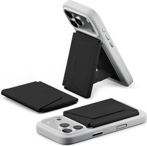 lot 6451 image: MOFT Magsafe Wallet, 8-Card Holder, Magnetic Phone Stand with Pull to Access Design, RFID Blocking, Angle Adjustment & MOVAS Minimalist Snap Field Wallet for Men Travel Essentials, Jet Black