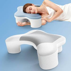 lot 6477 image: MONSAO Side Sleeper Pillow with Arm Hole, Ergonomic Memory Foam Cervical Pillow for Neck and Shoulder Pain Relief 2PCS Pillowcase, Ergonomic Knee, Leg, Arm Pillow for Adults