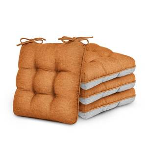 lot 6478 image: Loves cabin Memory Foam Chair Cushions Set of 4, 15.5x15.5x3.5 Indoor & Outdoor Seat Pads for Dining, Kitchen, Office, Patio Chairs - Terracotta