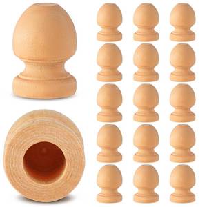 lot 6484 image: Pinkunn 50 Pcs Wood Finials Dowel Rods Caps 1-116 Inch Tall with 38 Inch Hole Unfinished Wood Drawer Knobs Pulls Handles Small Acorn Wooden Rods Caps for Crafts, DIY, Cabinet, Furniture