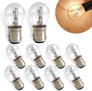 lot 6490 image: Zikefest 10PCS 1157 Bulb, Tail High and Low Brake Light Bulb, P215W S25 2057 2357 7528 BAY15D Light Bulb, Turn Signal Light Bulb Replacement, Universal Halogen Brake Tail Light Parking Light (White)