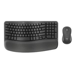 lot 11349 image: Logitech Wave Keys MK670 Combo, Wireless Ergonomic Keyboard with Signature M550 L Wireless Mouse, Comfortable Natural Typing, Bluetooth, Logi Bolt, for Multi-OS, WindowsMac - Graphite