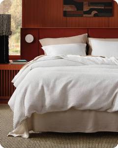 lot 11363 image: Bedsure Cotton Duvet Cover King - 100% Cotton Waffle Weave Coconut White Duvet Cover King Size, PureWoven Breathable Bedding Set for All Season, 3 Pieces, 104x90