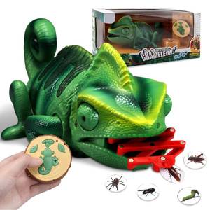 lot 11394 image: Remote Control Chameleon Animal Toys - LED Light Up & Preying Remote Control Electronic Toy with Moving Eyes, Walking, Color Changing Realistic RC Robot Toy Gift for Boys Kids Age 4 5 6 7 8 Years Old