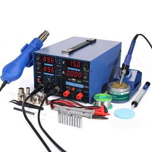lot 11397 image: YIHUA 853D USB 3A-Three Tools- Soldering Station, Hot Air Rework Station and Power Supply 03A, 0-15V with output and test modes. Also �C°F display, Digital Cal, Sleep Function