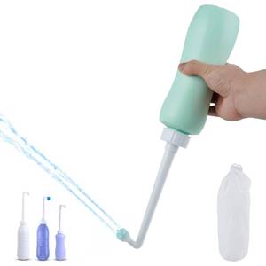 lot 12364 image: Hibbent Portable Bidet Sprayer and Travel Bidet with Hand Held Bottle for Personal Cleansing, Extended Nozzle Spray for Childbirth, Personal Hygiene, Outdoor, Camping with Travel Bag- 22oz Green