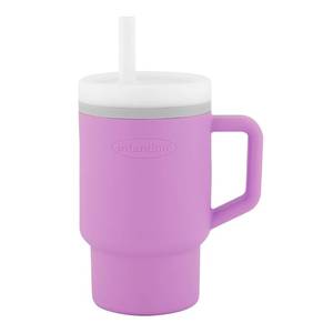 lot 12369 image: Infantino My 1st Tumbler, 9 Oz. Silicone Sippy Cup with Straw & Handle, Spill-Resistant Baby Cup for On-the-Go, BPA-Free Transition Bottle, Lilac