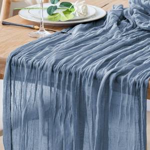 lot 12376 image: Xiomot Table Runner Cheesecloth 10FT Dusty Blue Boho Gauze Cheese Cloth Rustic Sheer Table Runners for Wedding Bridal Baby Shower Party Decoration