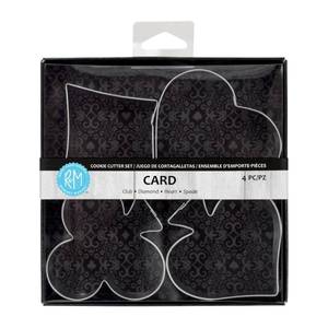 lot 12384 image: R&M International Casino Playing Card Suits Cookie Cutters, Spade, Heart, Club, Diamond, 4-Piece Set