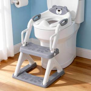 lot 13291 image: Potty Training Seat, SKYROKU Upgrade Toddler Toilet Seat for Kids Boys Girls,2 in 1 Potty Training Toilet,Splash Guard Anti-Slip Pad Step Stool,New Sector-Shape Stabilized (8899Pro-Grey, Classic)