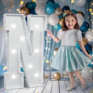 lot 13294 image: Marquee Letters 3 Feet Tall, Cool White Light Up Letters N, Large Marquee N for Birthday Anniversary Graduation Party Decoration, Marry Me Light Up Sign for Wedding��DIY Kits��