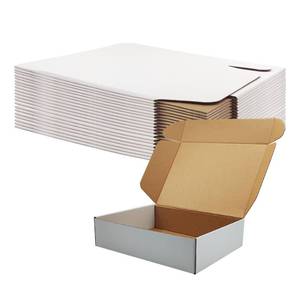 lot 13312 image: 12x9x3 inch Shipping Boxes, White Corrugated Cardboard Box Literature Mailing Shipping Packaging Recyclable Storage Boxes and Craft Gifts Giving Products Business White Box Set of 20 (12x9x3)
