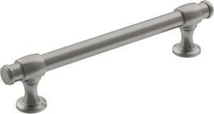 lot 14082 image: Amerock  Cabinet Pull  Satin Nickel  5-116 inch (128 mm) Center to Center  Winsome  1 Pack  Drawer Pull  Cabinet Handle  Cabinet Hardware