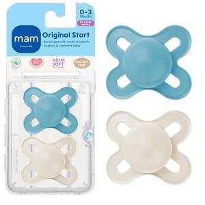 lot 14083 image: MAM Original Start Matte Baby Pacifiers 0-3 Mths, BPA-Free Skin Soft Silicone Nipple, Developed with Medical Experts Specially for Smaller Newborn Mouths, Easy to Clean, 2 Pk with Sterilizer Case