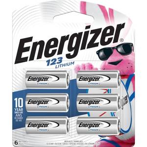 lot 14087 image: Energizer 123 6 Lithium Batteries - Pack of 6 (Silver)
