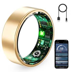 lot 14095 image: VAMOTRA Smart Ring for Women & Men, Fitness Tracker Ring with Heart Rate Monitor, HRV, Sleep Tracking, No Subscription Fee, 10ATM Waterproof Activity Ring for iPhone & Android (Gold, #6)