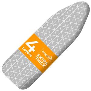 lot 14120 image: 13 x 43 Ironing Board Cover and Pad Extra Thick Heavy Duty Padded with Extra White Superior Felt Scorch and Stain Resistant with Elasticized Edges, Compatible with 12-14 Wide 42-44 Length